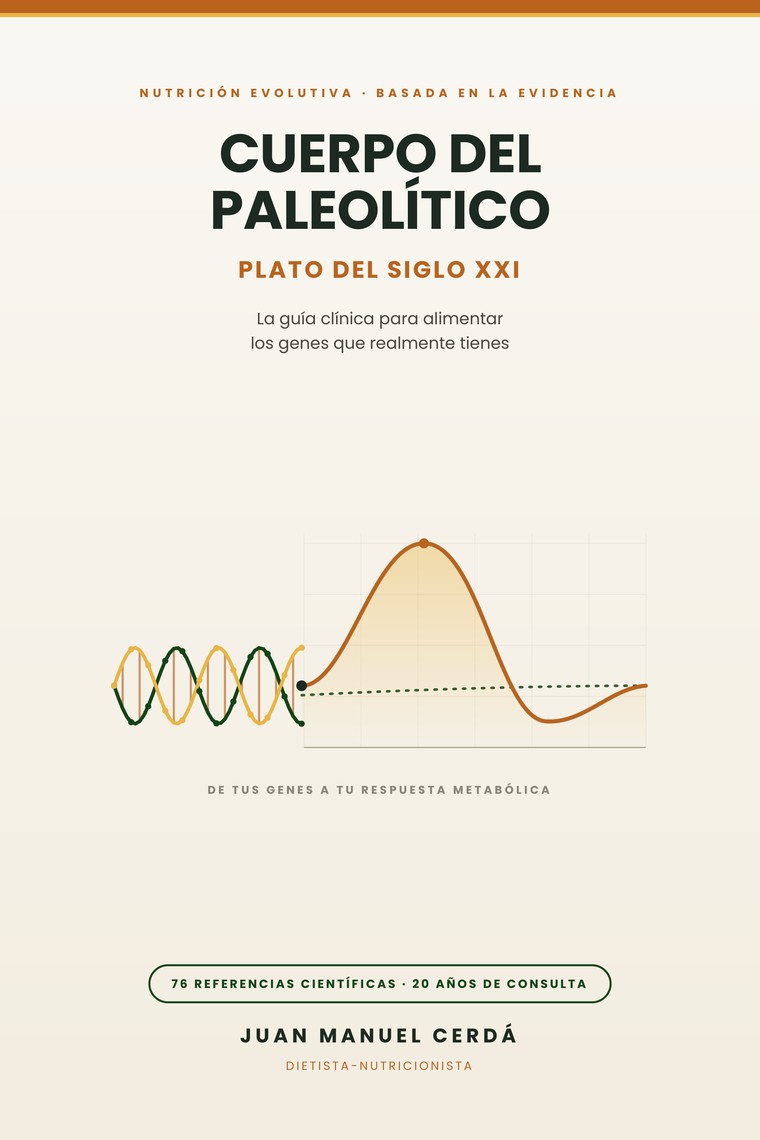 Portada del libro «Cuerpo del Paleolítico, plato del siglo XXI» de Juan Manuel Cerdá